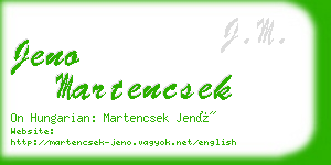 jeno martencsek business card